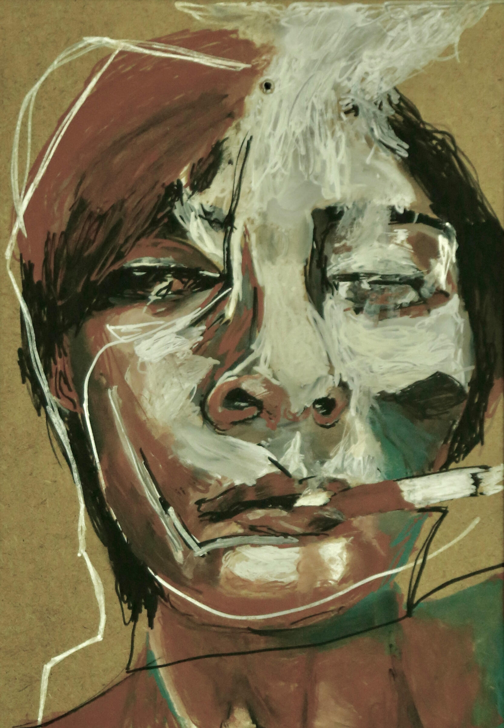 Self-Portrait V, 2017 · Acrylic paint on board