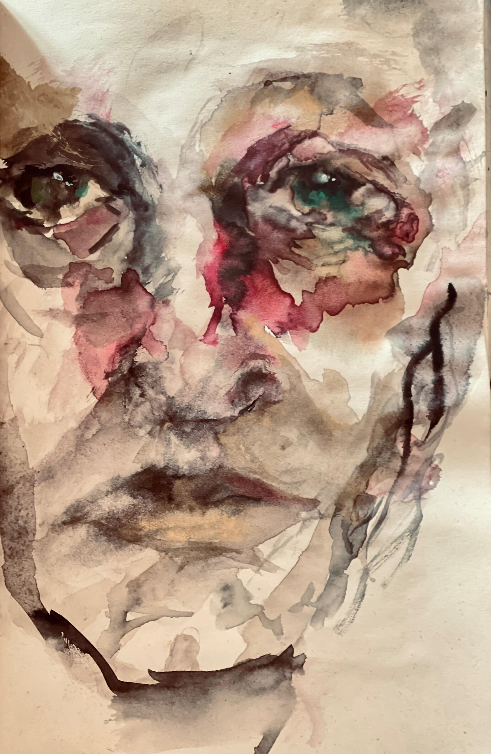 Self-Portrait IV, 2025 · Watercolor on paper