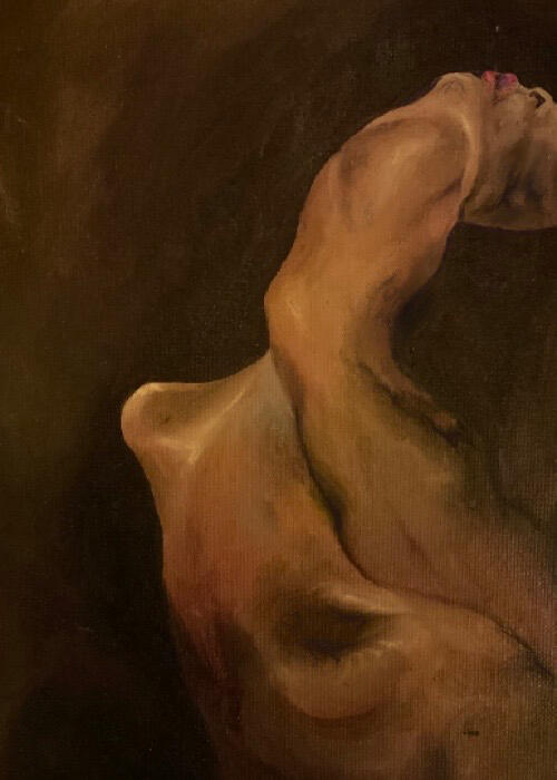 Alone in the Moonlight, 2024 · Oil paint on canvas · 50 × 70 cm