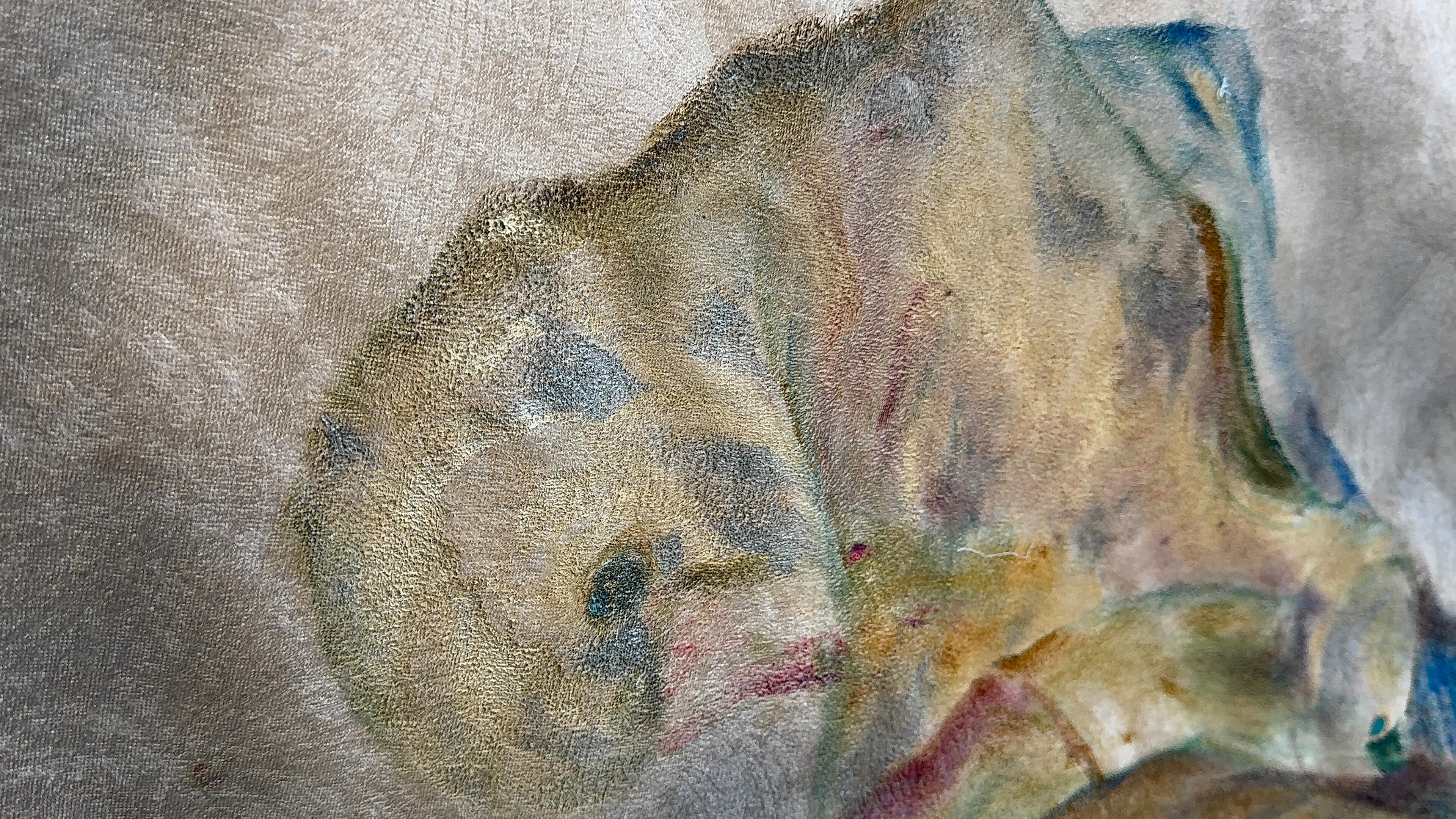 Suspended, 2025 · Acrylic paint with textile medium on fabric · 200 × 150 cm (detail)