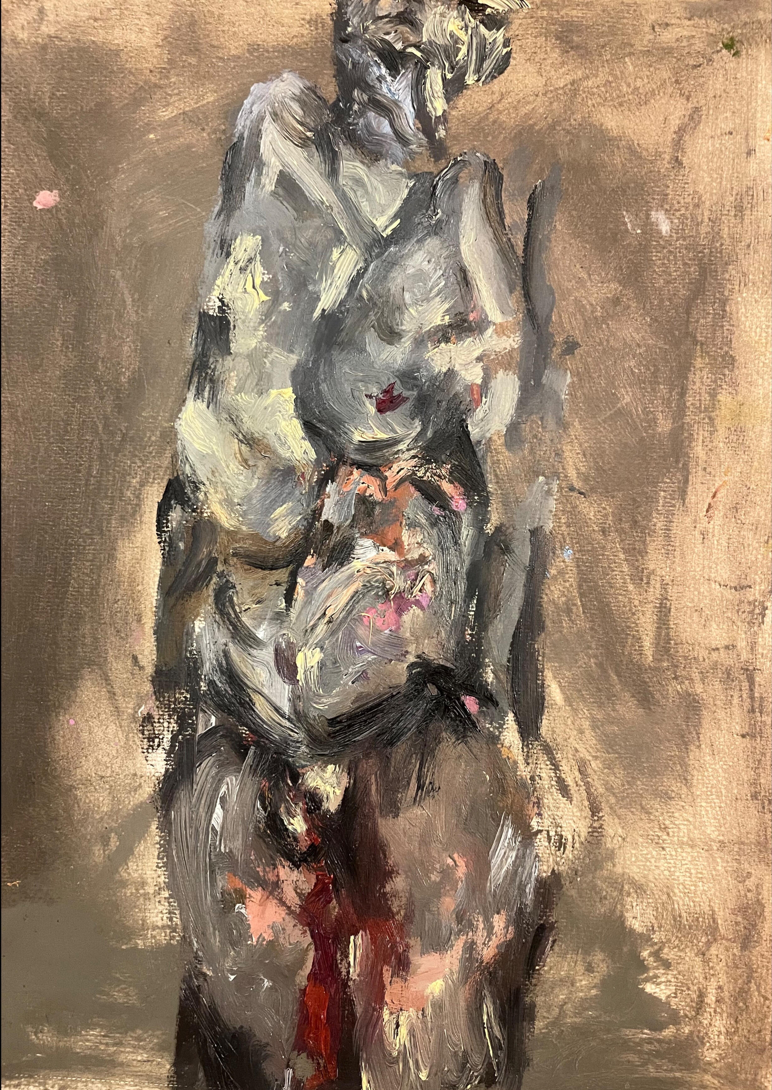 Detail of an abstracted female figure from I Sprout from My Wounds.